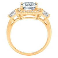 3. CT sjajna princeza Clear Simulirani dijamant 18K žuti zlatni pasijans sa akcentima tromjenski prsten