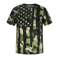 Muška dana neovisnosti modni ljetni poprečni print casual labav majica kratkih rukava kamuflaža A SAD: