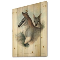 Art DesimanArt 'Vintage kenguroo' Seoska kuća print na prirodnom borovom šumu u. Visoko