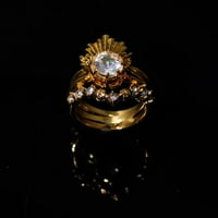 Svijetli cirkon ring okrugli bijeli kameni nakit modni angažirani prsten
