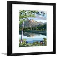 Dugi vršni i bearsko jezero ljeto Rocky planinski nacionalni park, uramljena umjetnost Print Wall Art