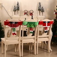 Jiaroswwei Stolice navlače divno elastičnu tkaninu Božićna dekor stolica za leđa za dom