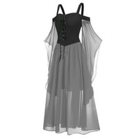 HFYIHGF Žene Gothic Vintage Corset haljina plus veličina hladnog ramena visoka struka Srednjovjekovna