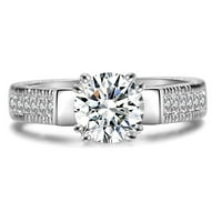 Postavljeni prsteni za slaganje za žene čišćenje ženskog prstenastih prstena za vjenčane trake simulirani dijamantski angažman