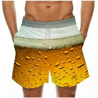 Chueoow ljetni muške kratke hlače za plažu Labavi pivskih kratkih hlača za tisak Brzi suhi kupaći kostim