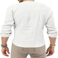 NOLLA muški vrhovi čvrsti boja T majice V izrez majica Men Regular Fit bluza Muški pulover s dugim rukavima