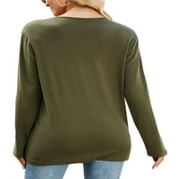 Cindysus dame obične dugih rukava tunika bluza Žene Ležerna majica Solid Color Loungewear V izrez Elegantna