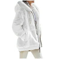 Zimske jakne za žene, ženske zimske džepove dugih rukava, ženski zimski zgušnjav puffer flaffy kaput
