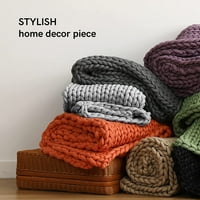 Originalna ručna pletena bacanje pokrivač, ugodan i prozračan Chunky pletenje, bez pilula ili prolijevanja,