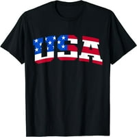 Žene vrhovi USA slova u obliku kratkih rukava okrugla majica poklon posada za majice za zabavu