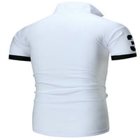 Muški vitki fit T majice kratki rukav isključite košulju na ovratniku Ležerne vježbanje rastezanje Ljetna