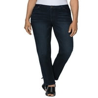 Roamans Women's Plus sizena visoka jedno-noga Jean s nevidljivim rasteznim jean
