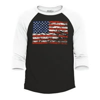 Trgovina 4EVER-a muške američke zastave horizontalno SAD Patriotic 4. jula Raglan bejzbol košulje srednje