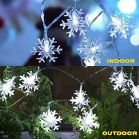 Zukuco božićna svjetla, Snowflake String Light Akumulator Vodootporan 20ft, LED bajka za Xmas Garden
