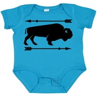 Inktastični bizon slatki životinjski zapadni poklon dječji dječak ili dječji dječji bodysuit