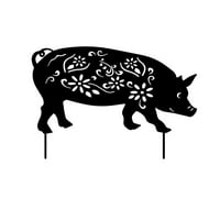 Vrt crni svin umetak potpisuje akrilni šuplji umetnik znak Dvorišni ukras
