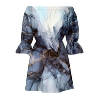 Fnochy ljetne haljine za žene plus veličine modni casual s ramena tiskanje zvona