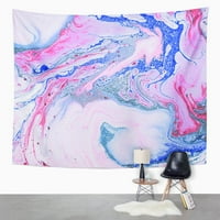 Kreativni apstraktni valovi Prekrasna mramora plava i ružičasta boja Zidna umjetnost Viseća tapiserija