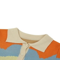 Ženski džemper s cvjetnim tiskama Y2K dugi rukav V Vrat dolje Kardiganski slatki vrhovi