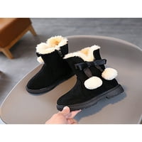 ROTOSW Toddler Mid Calf čizme Neklizajuće lepršava zimske cipele Dress Casual Plish obloge čizme crna