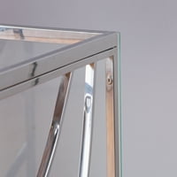 Stakleni krajnji stol srebrni mali kautski stol za kaut