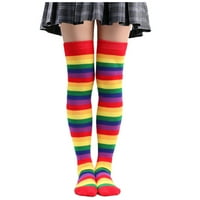 Fdelink ženske čarape Pamuk visoke cijevi produžene duljine koljena lijepe noge čarape šarene prugaste