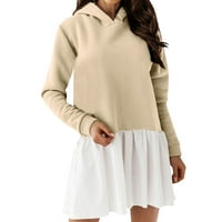 Haljine za žensku ležerna majica s dugim rukavima kratka pulover labav duks bluza vrh