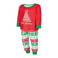 Suaumret Božićna porodica Pajamas Podudaranje za božićno drvce Ispis dugih rukava Hlače za spavanje