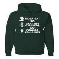 Divlji Bobby Rosa Sat Martin hodao je Obama RAN Crni ponos unise grafički duksevi, šumski zeleni, 3x-veliki