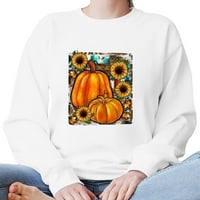 Fall bundeve košulje žene casuse Jesen Jesen GRAFIC TESE Đavice, jesen y'all vrhovi O-izrez Dan zahvalnosti