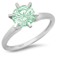1.5ct okrugli rez zeleni simulirani dijamant 18k bijeli zlatni godišnjica za angažman prsten veličine