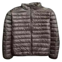 Glookwis muške jakna u boji puffer casual jakne toplo s kapuljačom dolje kaput otporna na vodu otporna na vodu crna kapuljača L