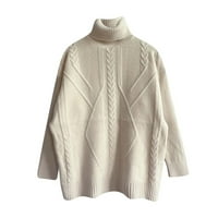 Voncos Žene Turtleneck džemper- Ležerne dugi rukav Turtleneck na pulover za čišćenje Ženski džemperi