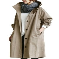 Ženski kaput dugih rukava Windbreaker pune boje jakna labavi kaput jeseno odijelo svijetlo plavo xxl