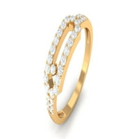 CT Minimalni dijamantni prsten, zlatni i dijamantni prsten za žene, april rođenog zlatnog prstena, 14k