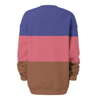 Ženski gradijent casual s dugim rukavima redackelk majica čvrsta boja labav fit pulover lagani skakač