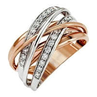 Jednostavno venčani dijamant otvoren srebrni prsten italijanski srebrni prsten par zvona pozlaćeni biser