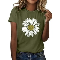 DRPGunly grafičke majice za žene Suncokret majica plus veličina labava bluza vrhova djevojka kratki