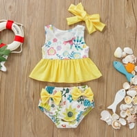 Eczipvz Girls Swimsuits trake Set Ljeto Print Ruffles Kid Kupanje Dječji kupaći kostimi Dječje odijelo