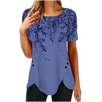 Ljetni vrhovi za žene za prodaju čišćenja kratki rukav plus veličina pune boje čipkaste tipke bluza
