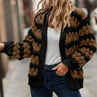Yuwegr džemperi Žene otvoreni prednji dugi rukav Klit kardigan džemper boho patchwork džepovi kaput