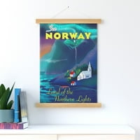 TIST PRINT na platnu s magnetskim vješalicama - Plava voda Skandinavija Norveška Travel Poster Wall