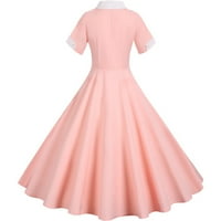 Ženska retro haljina iz 1950-ih kratkih rukava Vintage Swing haljina cvjetne print Mini haljine za žene