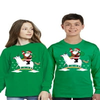 Neugodni stilovi ružna božićna majica s dugim rukavima za djecu Youth Boys Girls Xmas svinjska plesna