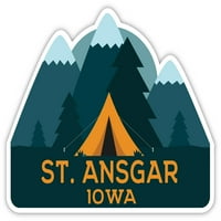 St. Ansgar Iowa Suvenir Vinil naljepnica za naljepnicu Kamp TENT dizajn