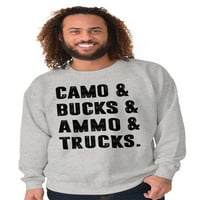 Camo Bucks Kamioni Slatka lovac sin Muška linija Crewneck Dukserica Brisco Brendovi S