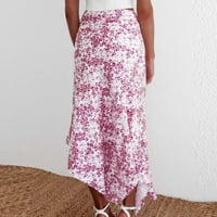 Ženske suknje ispod 15 dolara, ljetni ispis asimetrični podijeli Slim midi maxi party suknja mini suknja