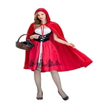 Biekopu ženske kostime za Halloween Cosplay, kontrastna haljina u boji + čvrsti ogrtač s kapuljačom