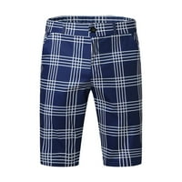 Muške kratke hlače Ljeto Trendy Fit Slim Plaid Ispiši klasični patentni zatvarač Elastična ulična odjeća