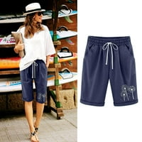 Žene Ljeto Visoko struk pamuk pamučne pantalone Plus veličine kratkih kratkih hlača na plaži
